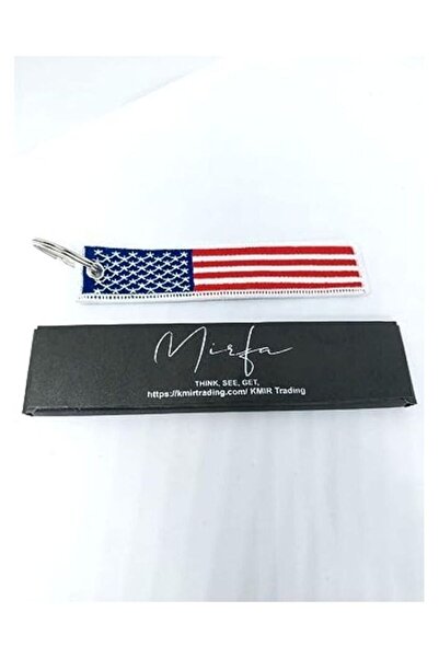 Mirfa سلسلة مفاتيح بعلم الولايات المتحدة الأمريكية مع حلقة مفاتيح، EDC للدراج...