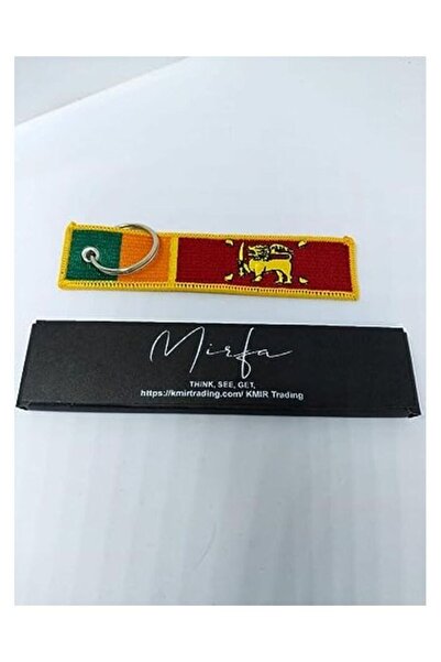 Mirfa سلسلة مفاتيح بعلم سريلانكا مع حلقة مفاتيح