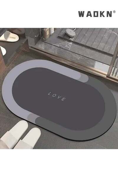 Generic 50x80 cm Diatom Round Bathroom Mat,Large Shower Mat, Non-Slip Bath Ma...