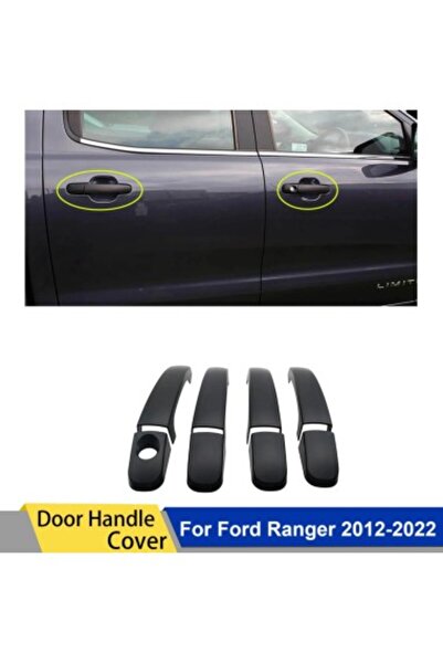 Xenon Bright Set of 4 door handle ornaments matt black Ford Ranger T6, T7, T8 2012-2022