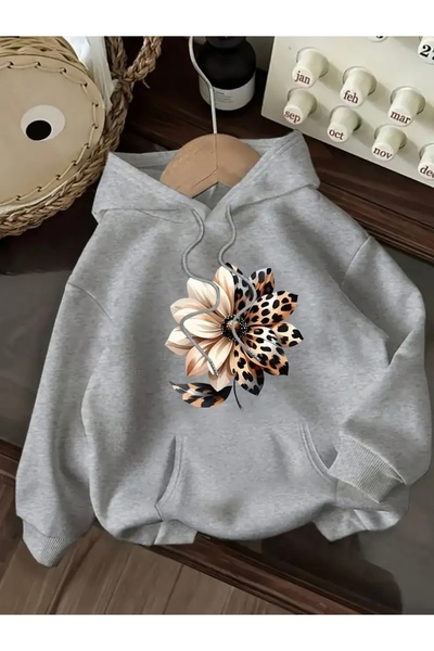 FUFLUNS Flower Printed Oversized Unisex Women/Men Hoodie Sweatshirt