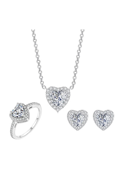 OEM Women's jewelry set with heart-shaped stone