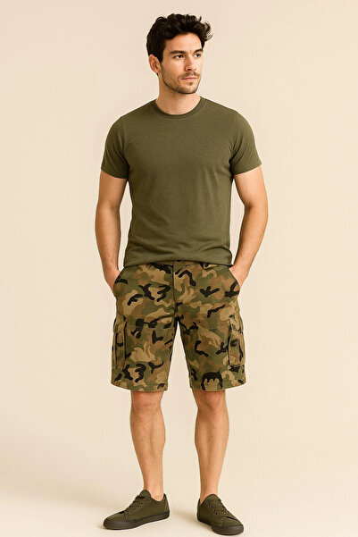 ayakuydur Erkek Kamuflaj Cepli Şort