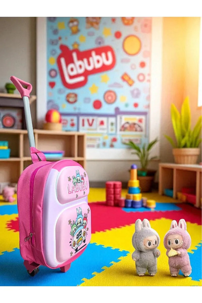 ergül çanta Kindergarten Nursery Children's Suitcase Backpack with Rickshaw and Wheels