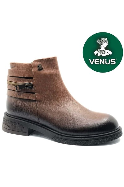 Venüs Umbra Genuine Leather Non-Slip Sole Orthopedic Women's Boots Taba