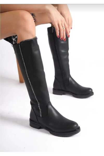 DYG STORE Black Stone Stylish Women's Boots 196510