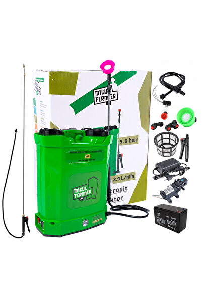 Golden Fish Pompa de stropit cu acumulator Micul Fermier 16 L, 12 V, 2.3 MPA + Lance extensibila 2.8 m