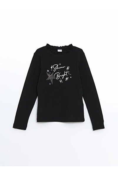 LC Waikiki Turtleneck Stoned Girl's T-Shirt