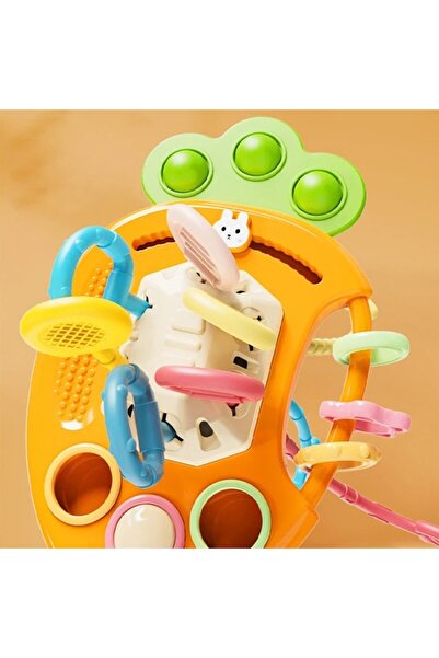 Picodino Pop It sensory toy, in the shape of a carrot, ideal for babies 18 months+