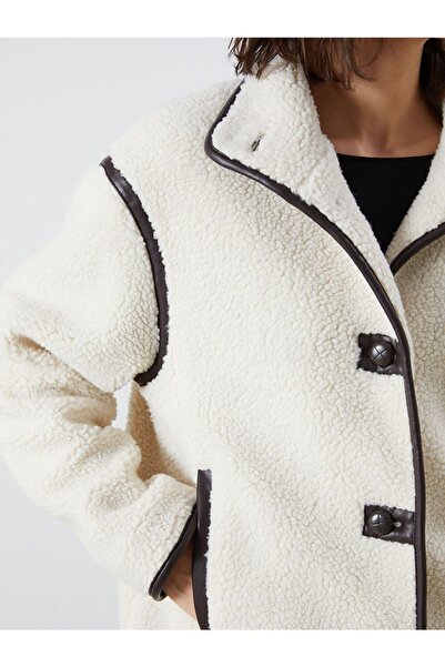 LC Waikiki Jacket Collar Women's Plush Coat