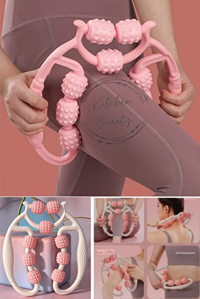 Kitchen Beauty Kas Gevşetici Masaj Aleti 9 Tekerlekli Ayarlanabilir Lenf Dren...