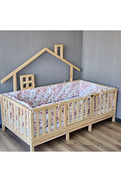 yasetex tasarım مجموعة حماية من 4 جوانب لسرير مونتيسوري مقاس 120x200 سم على شكل فراشة