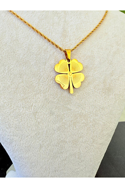 ATLASAKSESUARR قلادة من الفولاذ الذهبي على شكل سلسلة دوارة