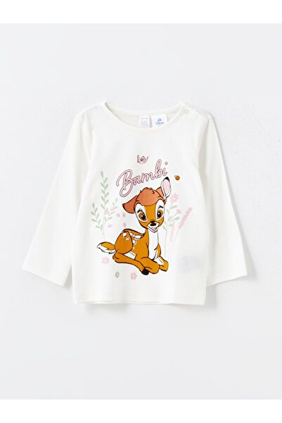 LC Waikiki Lcw Baby Crew Neck Long Sleeve Bambi Printed Baby Girl Pajamas Suit