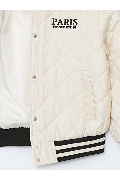 LC Waikiki Kapitone Desenli Kız Çocuk Bomber Mont