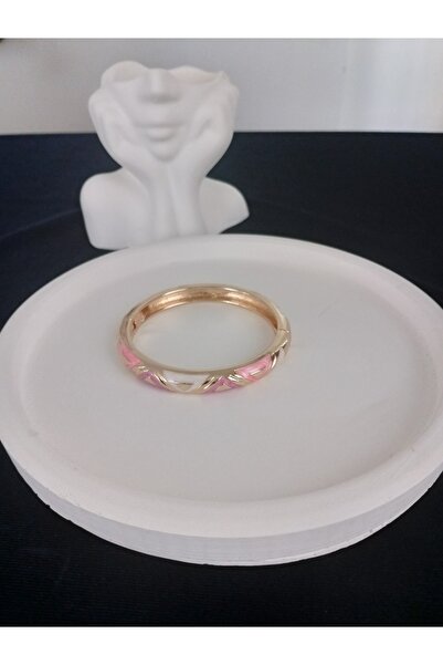 Enjoy Pink Gold Geometric Patterned Modern Bangle Bracelet New Collection