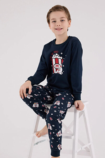 Rolypoly Boy's Pajama Set 2-8 Years Old Navy Blue