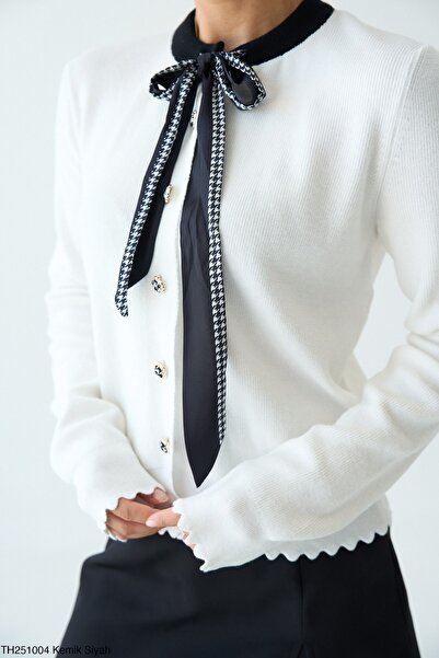 Miss Beyoğlu England Custom Buttoned Shawl Knit Cardigan