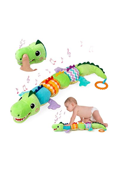Sozzy Musical Toy for Babies with Measurement, Teething Ring, Green Crocodile