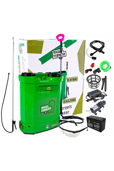 Golden Fish Pompa de stropit cu acumulator Micul Fermier 16 L, 12 V, 2.3 MPA + Ohcelari+ Lance extensibila 2.8m