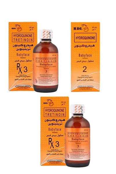 RDL سيروم للوجه، 3 قطع، هيدروكينون، تريتينوين، محلول وجه الأطفال، 3 × 60 مل