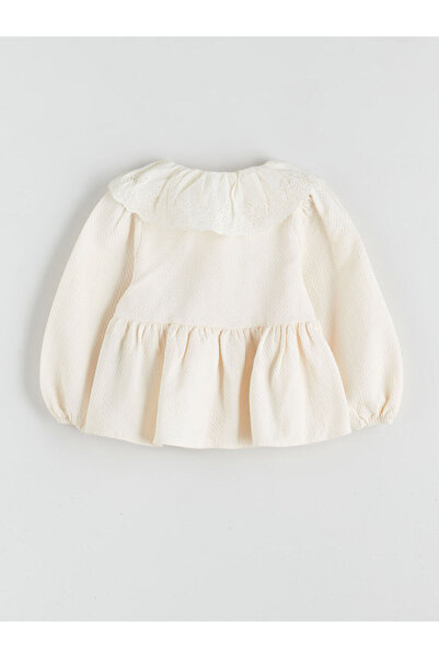 LC Waikiki Beige Baby Collar Baby Girl Blouse and Pants 2-Piece Set