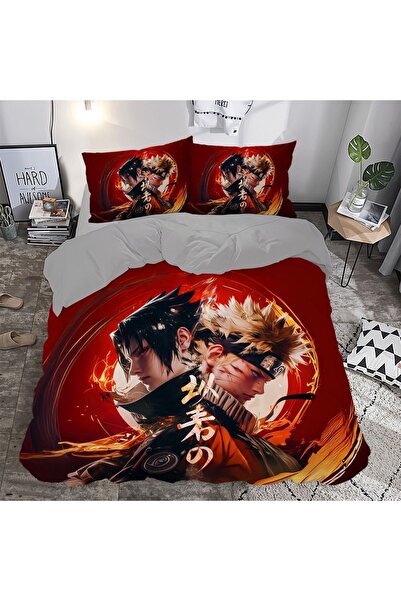 Home Duvet Cover Set Double Cotton Satin with Cartoon Characters