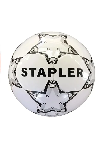 Delta Stapler 5 Number Soccer Balls & Inflation Pump - Set of 2 with Durable Rubber Surface No:5 White