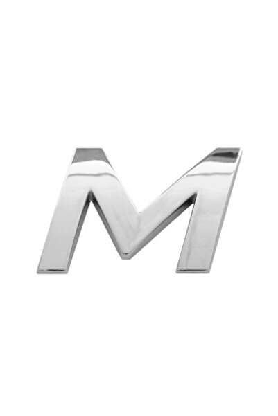 Mega Drive Car ornament 3D Letter M 26 MM Chrome