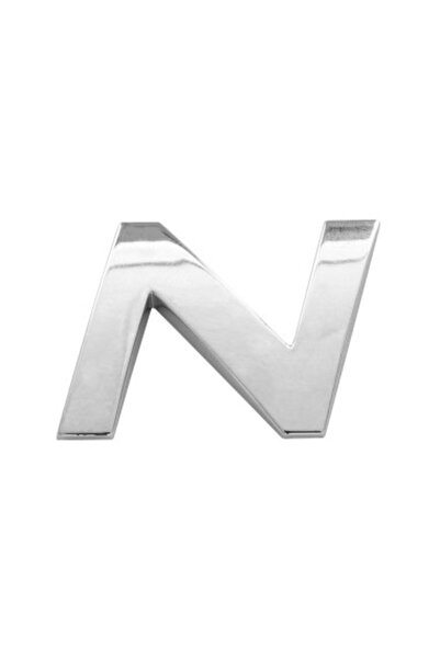 Mega Drive Car ornament 3D Letter N 26 MM Chrome