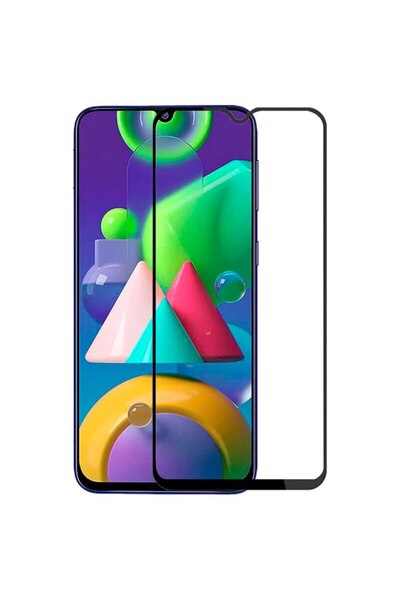 Atlas 5D Πλήρης αυτοκόλλητη μεμβράνη γυαλιού SAMSUNG Galaxy M21 (Μαύρο) ATX