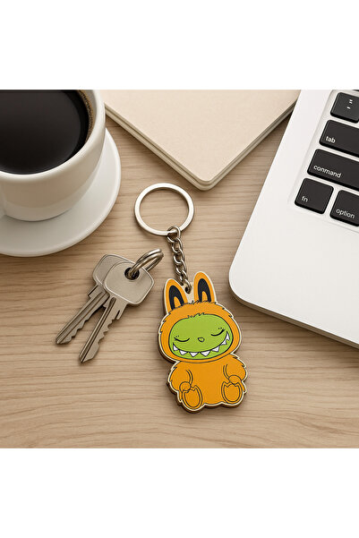 simagift Labubu Character Keychain – Wooden Design, Cute and Fun Gift