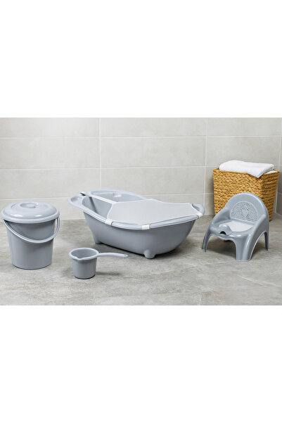 CEZVE HOME 5'li Set Fileli Yenidoğan Küvet, Banyo Seti