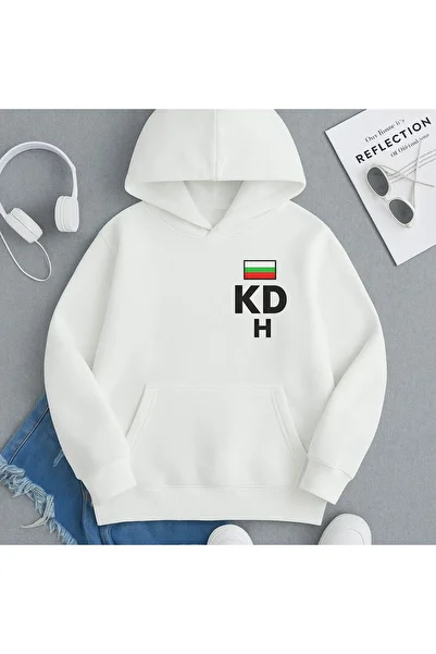 CLASSY.MODA 3 Thread Hooded Kangaroo Pocket Men's Sweatshirt Kdh Bulgaria National Team Printed Hoodie