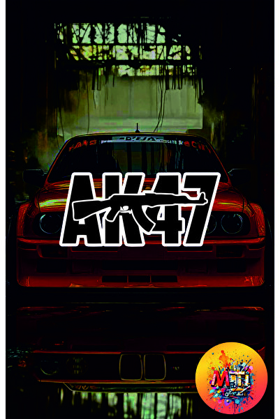 sticker ملصق زجاجي للسيارة والدراجة النارية من Mti Creative AK47 بتصميم Jdm -...