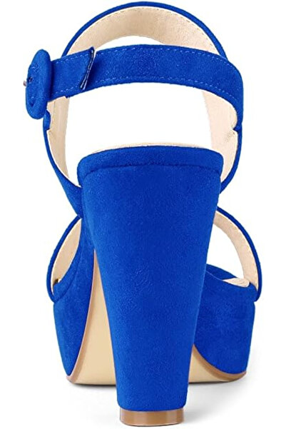 OEM Sandale elegante cu platformă și toc gros, albastre, mărimea 38
