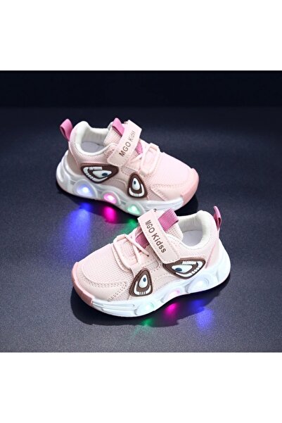 Superbaby Розови маратонки с панда светлини Нов стил