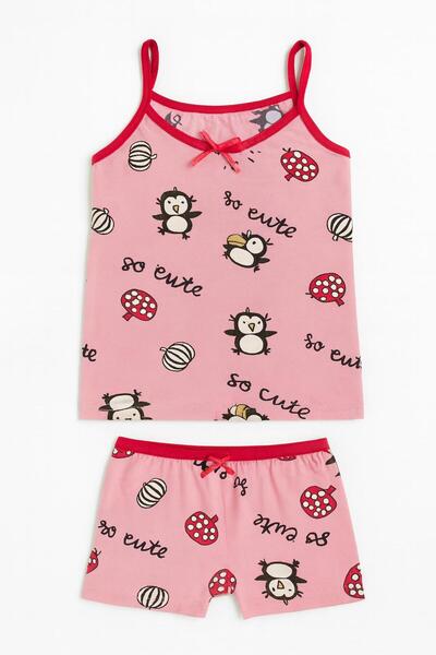 MAVİ QUMSAL Κοριτσίστικο Σετ Καλσόν με Σχέδια και Λουράκια, Σετ 6 τεμαχίων