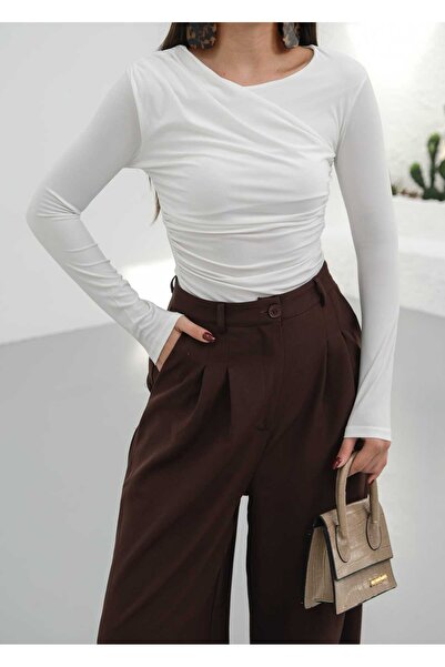 VINTIQUE 13933-Drapeli Long Sleeve Body Suit