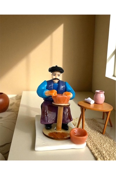 Home El Yapımı Çömlekçi Biblo – Geleneksel Anadolu Zanaatı Figürü – Koleksiyo...