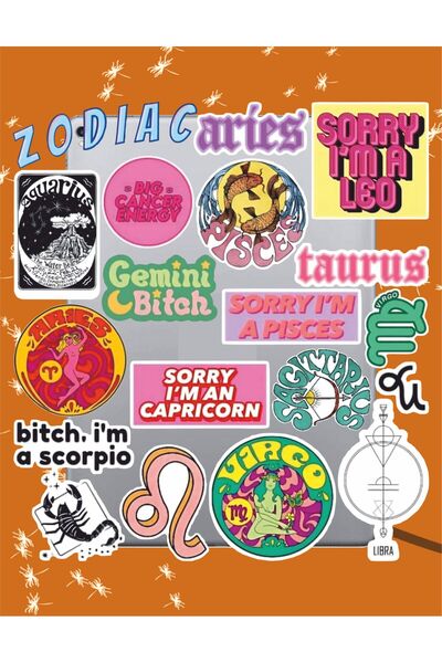 Hediyeni Al مجموعة ملصقات الأبراج الفلكية |   كمبيوتر محمول Ajanda دفتر ملاحظ...