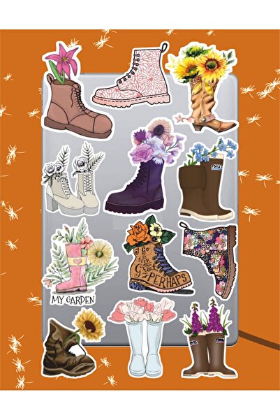 Hediyeni Al مجموعة ملصقات زهور بسيطة من بوت |   كمبيوتر محمول Ajanda دفتر ملا...