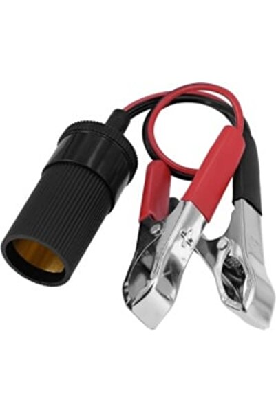Deluxe Auto Cigarette Lighter Extension Socket with Battery Clips, 12-24 V