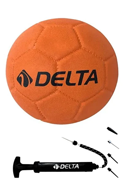 Delta Deluxe Handball Ball and Pump - Durable Ball Made of 100% Rubber Material, Providing Easy Grip