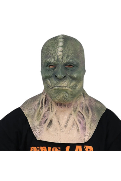 ELMHURST Mască de latex Om-Șopârlă, ideală pentru petreceri, filme, bal mascat, Halloween, Anul Nou