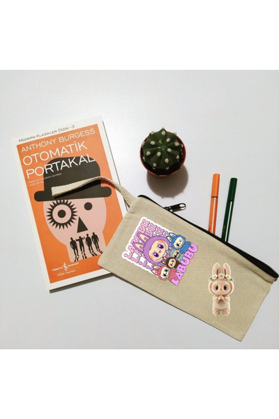 lovver حقيبة أقلام ورقية من القماش المصنوع من الخوص بتصميم لابوبو