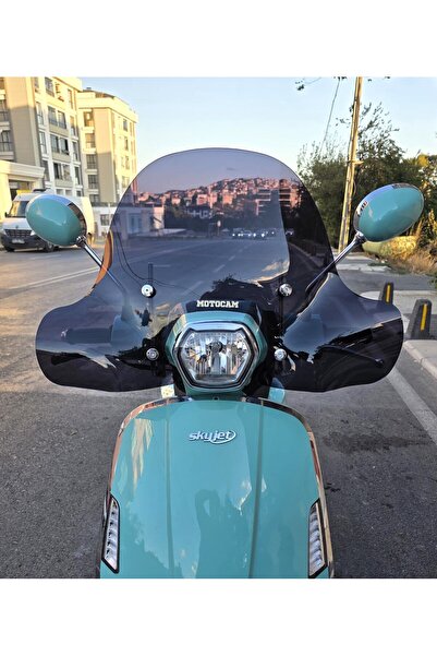MOTOCAM Skyjet Bellina Siperlik Ön Cam 2024-2025 Model 41cm Siyah Renkli 4mm ...