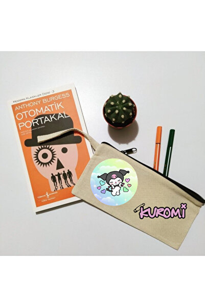 lovver KUROMI DIZAJNIRANA TORBA ZA OLOVKE OD SLAME TKANINE