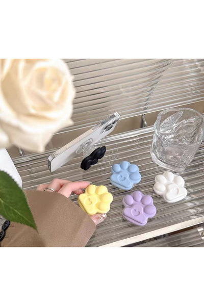 EDELFU Popsocket Yapışkanlı Patili Telefon Tutacağı Pati Şekilli Silikon Yüzey Kılıf Parmak Tutucu