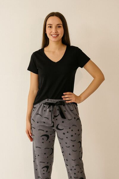 FAMES PİJAMA Winter Women's Fleece Pajama Bottoms